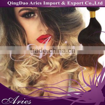 Cheap 6A Peruvian Virgin Hair Body Wave Ombre Hair Extensions Ombre 3 Tone Colored T1B/4/27 Human Hair Weave Bundles