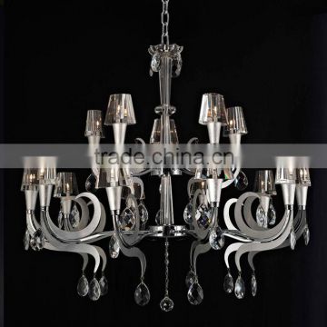 LED crystal chandelier in silver color