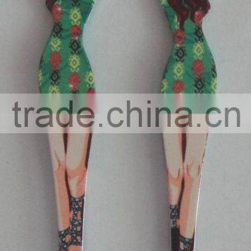 beautiful girl printing eyebrow tweezer