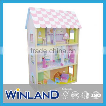 Pretend Play 3 Floor Wooden Doll House