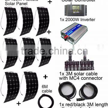 800W flexible solar system with 8pcs 100W flexible solar panel