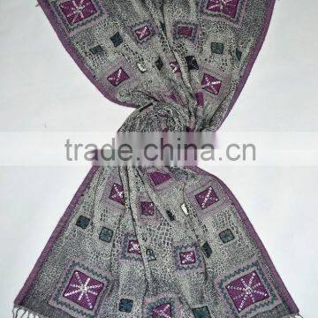 Indian Wool Shawl Beaded