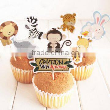 Cute cartoon cake inserted card decoration cupcake card glass decoration with a toothpick inserted sign 24