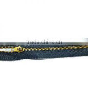 4# gold brass zipper close end zipper with brass 4 YG slider brass bottom stop jeans zipper