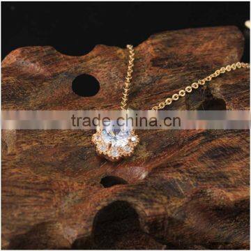 Artificial Crystal Gold Ring Necklace 2pcs Set Women Bijoux Accessories 2015 photo-4