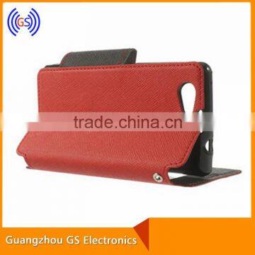 Good Quality Mobile Phone Leather Flip Cover Case For Sony Z3 Mini M55W With Stand Function photo-2