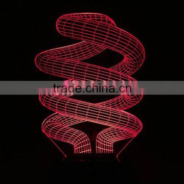 wholesale spiral shape indoor 3d optical illusions christmas new year table decorative led night light