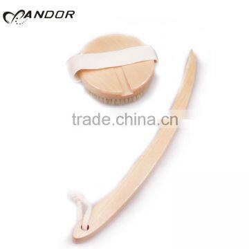 Long wooden handle soft massage back wash brush