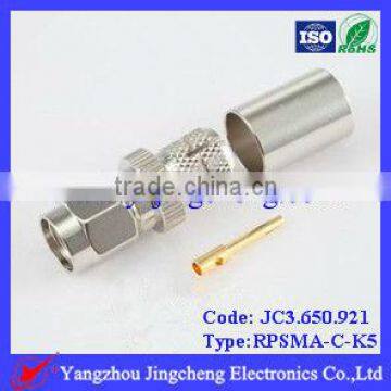 Reverse Polarity SMA male body with female pin crimp straight for SYV-50-5-1 cable rf connector