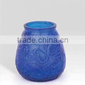 230ml blue and round glass candle holder