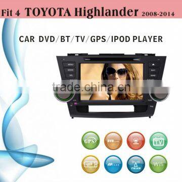 touch screen car dvd player fit for Toyota Highlander 2008 - 2014 manual with radio bluetooth gps tv