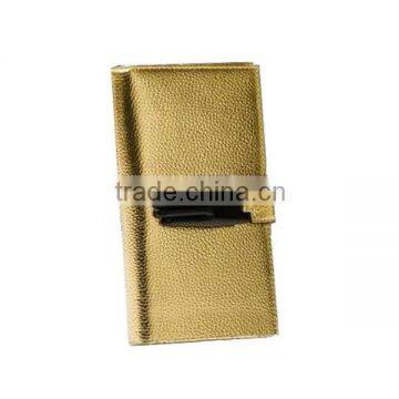 WA8115 Newest style gold PU leather clip purse for ladies