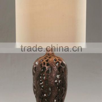 2015 unique coffee resin bedroom table lamp/light