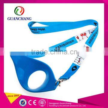 Popular Design Colorful Beer Wine Bottle Glass Holder Lanyard