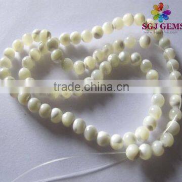 6mm White Shell Round Beads for Fashion Jewelry Mother of pearl beads strand for bracelet and necklace