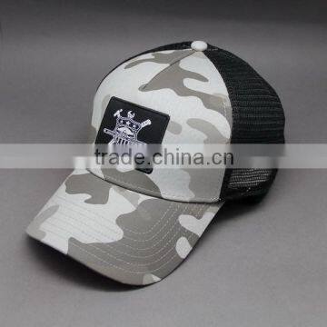 2015 5-PANAL CAMO PRE-CURVED MESH TRUCKER HAT CUSTOM OEM CAP