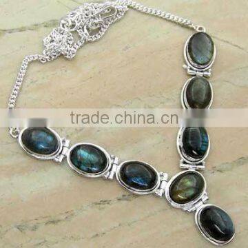 .925 Sterling Silver Necklace Jewelry Wholesale Jewellery With Labradorite Gemstone