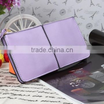 2016 New design wallet purple Leather Wallet lady's long wallet