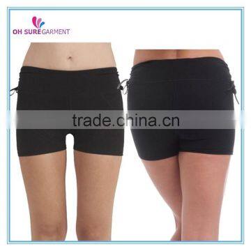 supplex/spandex dry fit yoga shorts for lady