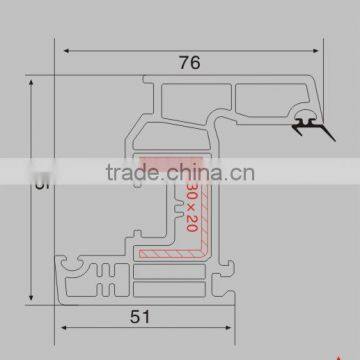 65 High Tight Good Insulation UPVC Window Profile Sash Windows PVC Profile Manufacturers