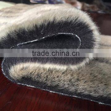 Brown Stripe Pattern Fake Fur Long Pile Fabric photo-2