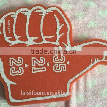 printed cheering finger foam palm foam hand for game cheering LS-F-020-A