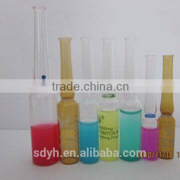 10ml amber glass ampoule with color point