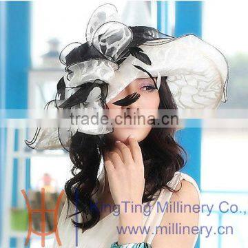 Fashion church organza style wholesale hat