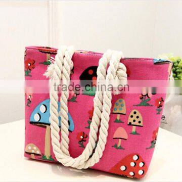 Fashion design stripe beach bag with zipper