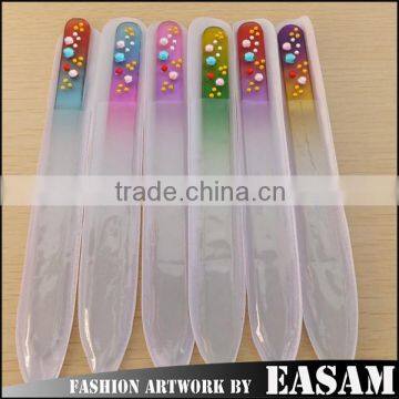 Crystal diamond colorful glass nail file for nail art