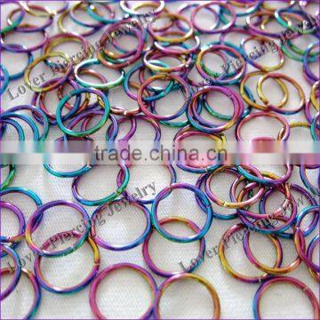 Wholesale Rainbow Anodized Septum Segment Clicker Nose Rings [SJ-066]