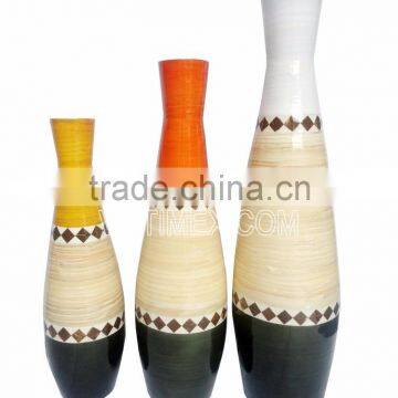 Bamboo with coconut vase for home decor