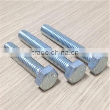 low carbon steel hex bolt zinc plated