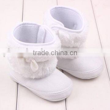 New White Bownot Design Baby Girls Boots Winter Warm Snow Boots For Girls                        
                                                Quality Choice