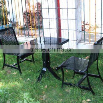 Powder coated metal picnic tables with chairs