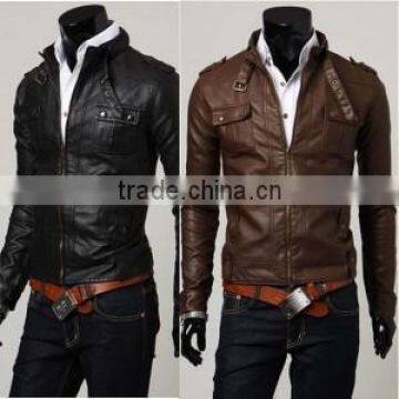 leather jacket/ 2 color jacket