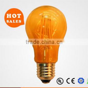 360 degree A60 4W dimmable led filament bulb amber