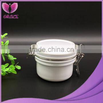 good quality solid white 4oz PET airtight canister jar