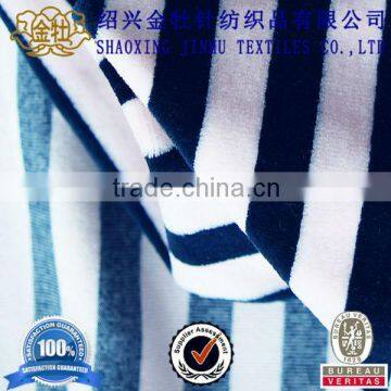CVC crushed cut velvet sofa stripe fabric