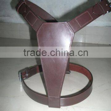 20146 Wholesale Plain Strong Dog Leather Harnesses with spikes