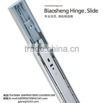 Furniture hardware 45mm 3-fold full extension soft close telescopic drawer slides