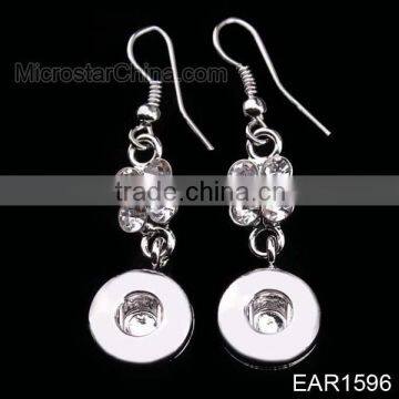 Copper Base Dangle DIY Rhinestone Button Earring photo-3