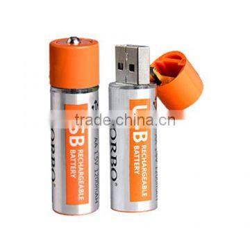 Lithium Polymer 1.5V 1200 mAh USB AA Battery