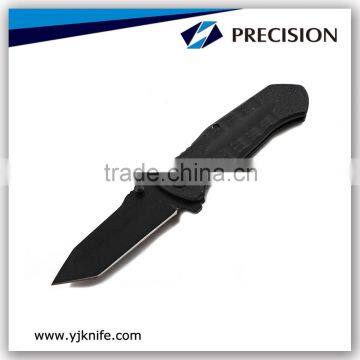 Black Oxide blade Tactical Knife with Belt Clip