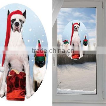 Newest Cartoon Dog Design Static Cling Window Sticker Decal