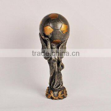 Resin football trophy cup with figure