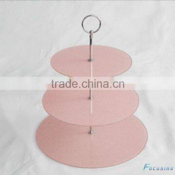 3 tier tempered glass cake stand