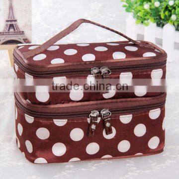 Factory Wholesale Two Layers Eco Beauty Cosmetic Bag