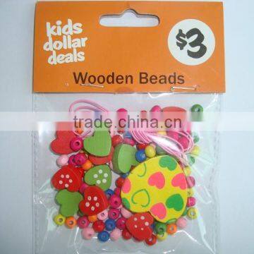 Colorful DIY round Wooden beads set