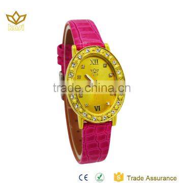 Festival gift noble design gold dial waterprooof crystal diamond quartz curren watch 9086